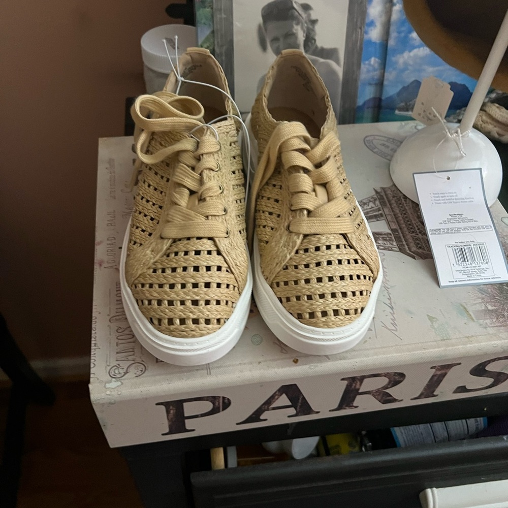 Charles David Tan Woven Sneakers
